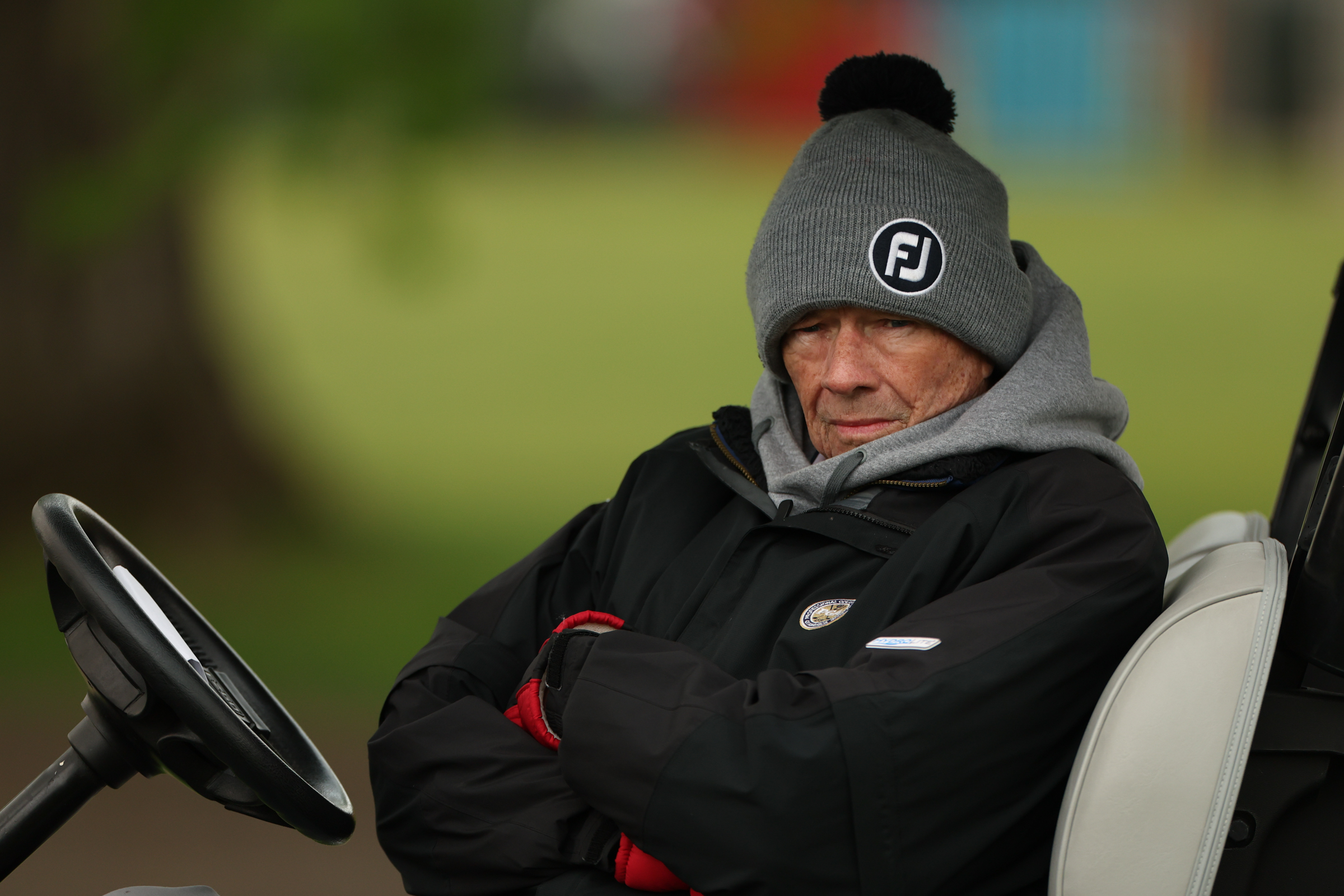 Tournament Rules Official Jim Deutsch watches play during the 2026 Twin Cities Open at Medina Golf & Country Club.